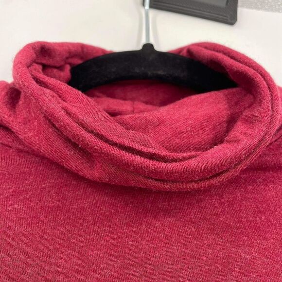 Prana Women's Cowl Neck Stretch High Low Hem Long Sleeve T-Shirt Red Size Large - Picture 5 of 8